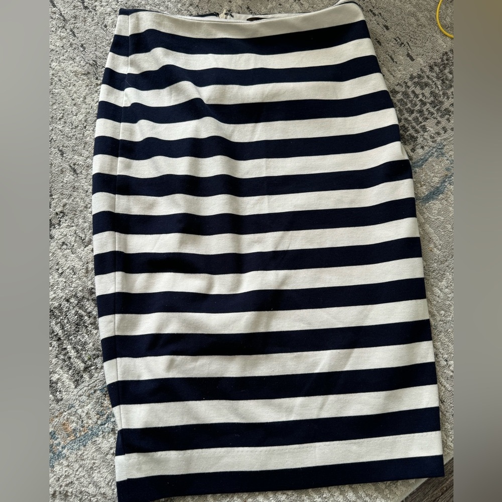 The Limited Navy White Striped Pencil Skirt nautical Bodycon Preppy size 0